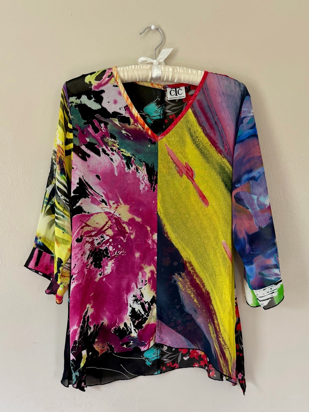 Carol Turner Tunic Watercolor Abstract Floral Tunic Top - Large